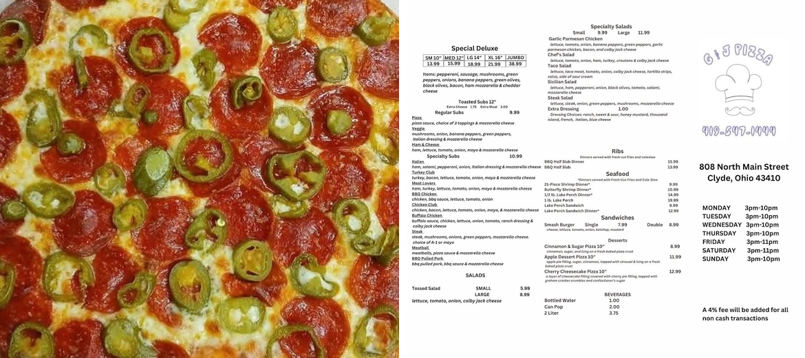 G & J PIZZA - Clyde, OH